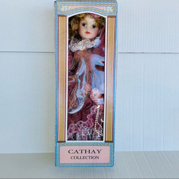 Cathay Collection Antique Porcelain Doll in Box Brand New with Stand 15” - Picture 13 of 13
